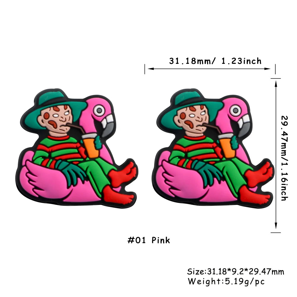 Sunrony 5Pcs New Cartoon Figure Focal Silicone Beads DIY Necklace Bracelet Keychain Handwork Accessories For Jewelry Making