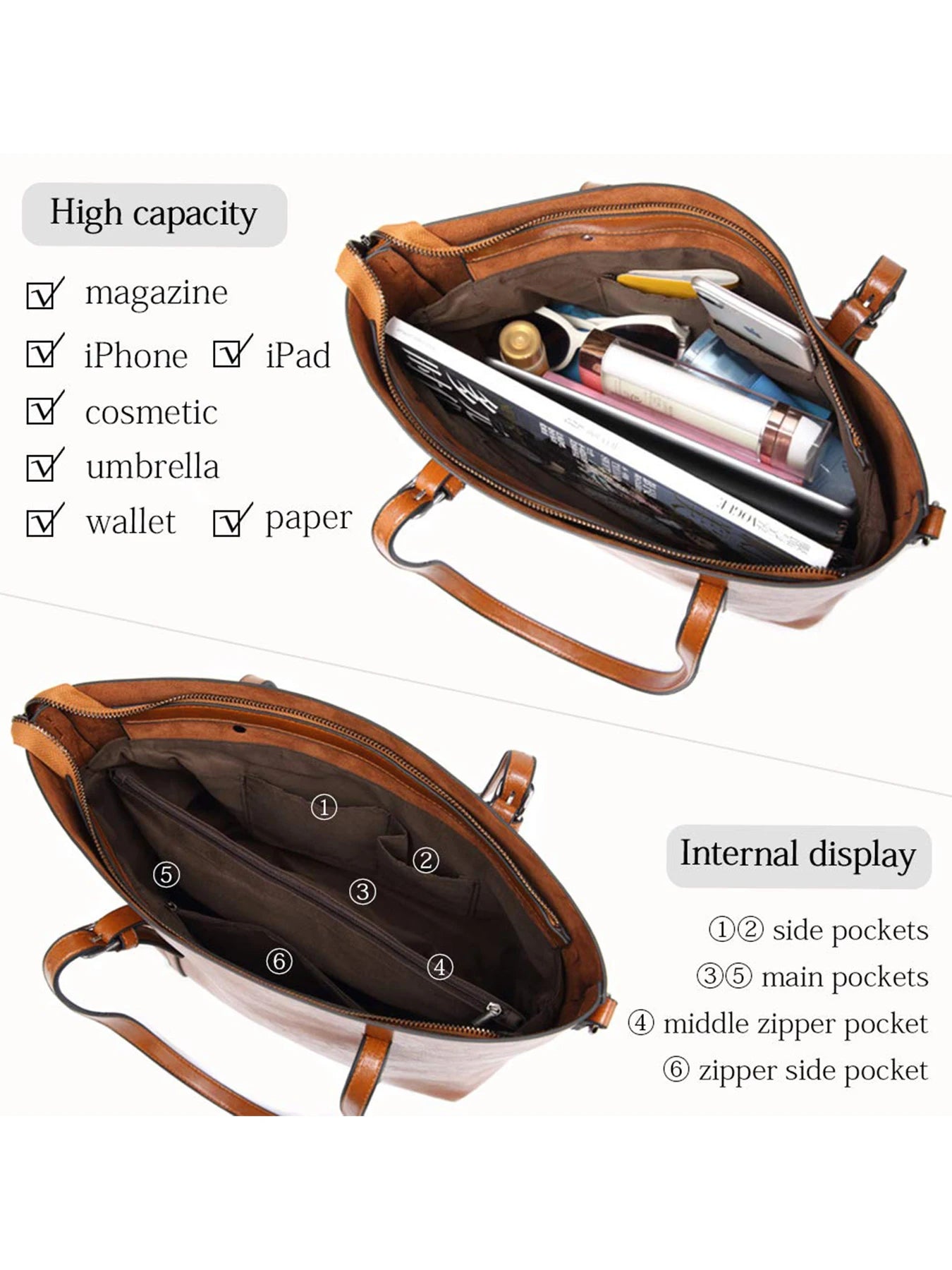 Pahajim Womens Leather Purses and Handbags Top Handle Satchel Bags Tote Bags Tote Purses for Women
