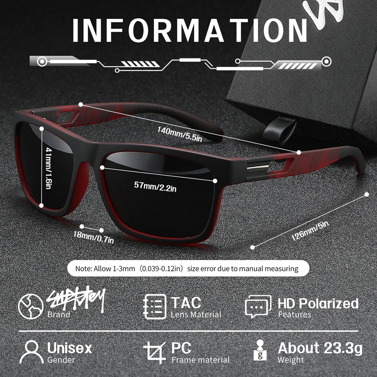 Lunettes de soleil polarisées SUPKLEY tendance pour femmes, idéales pour les voyages en voiture, la pêche et la conduite. Emballage cadeau de Noël.