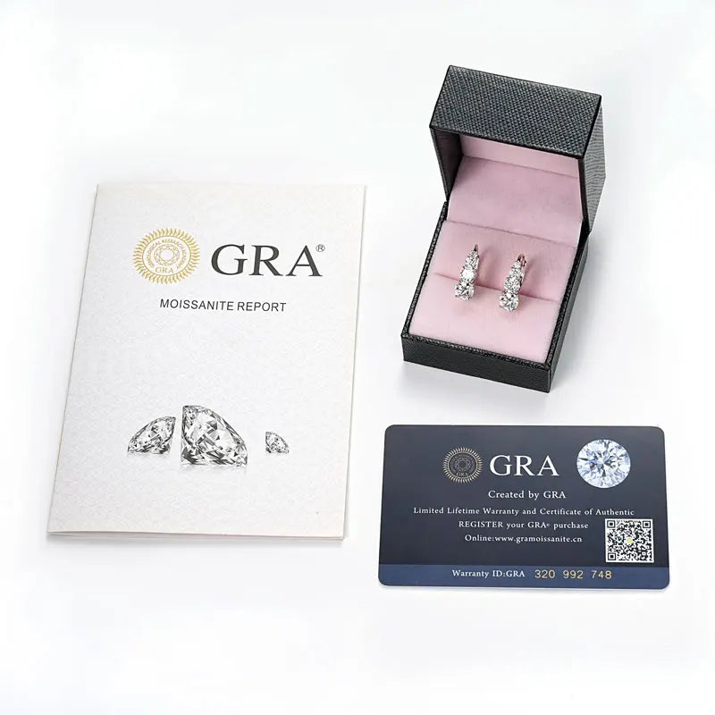 OXTAO Real 925 Silver Moissanite Hoop Clip Earrings for Women Unique Gradient Size High 19cm Temperament Earring Jewelry Gift