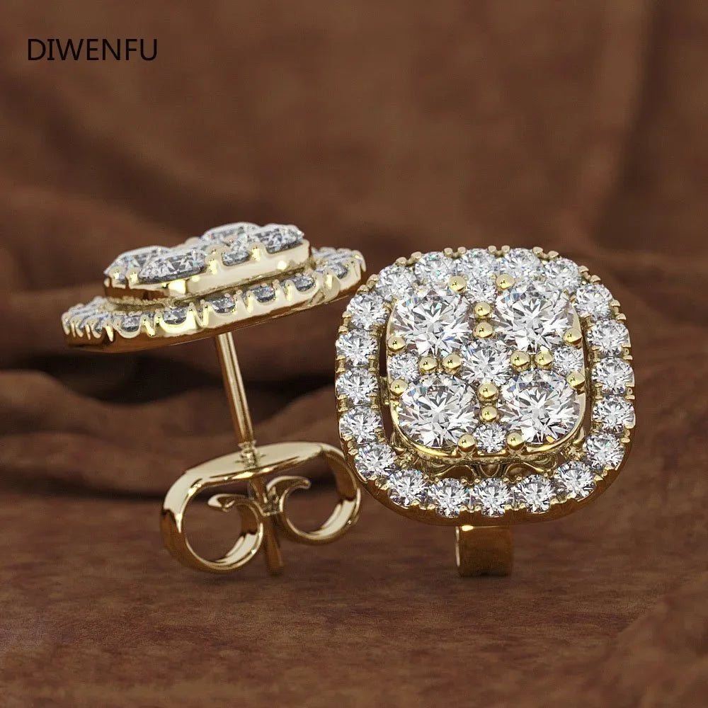 Pure Gemstone Earring for Women 14K Gold Diamond Peridot Oorbellen Bijoux Femme Bizuteria Stud Earrings Gold Jewelry Orecchini