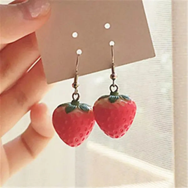 Fashion Crystal Bow Knot Stud Earrings For Women Pearl Cherry Flowers Rhinestone Red Earring Girls Party Christmas Jewelry Gifts