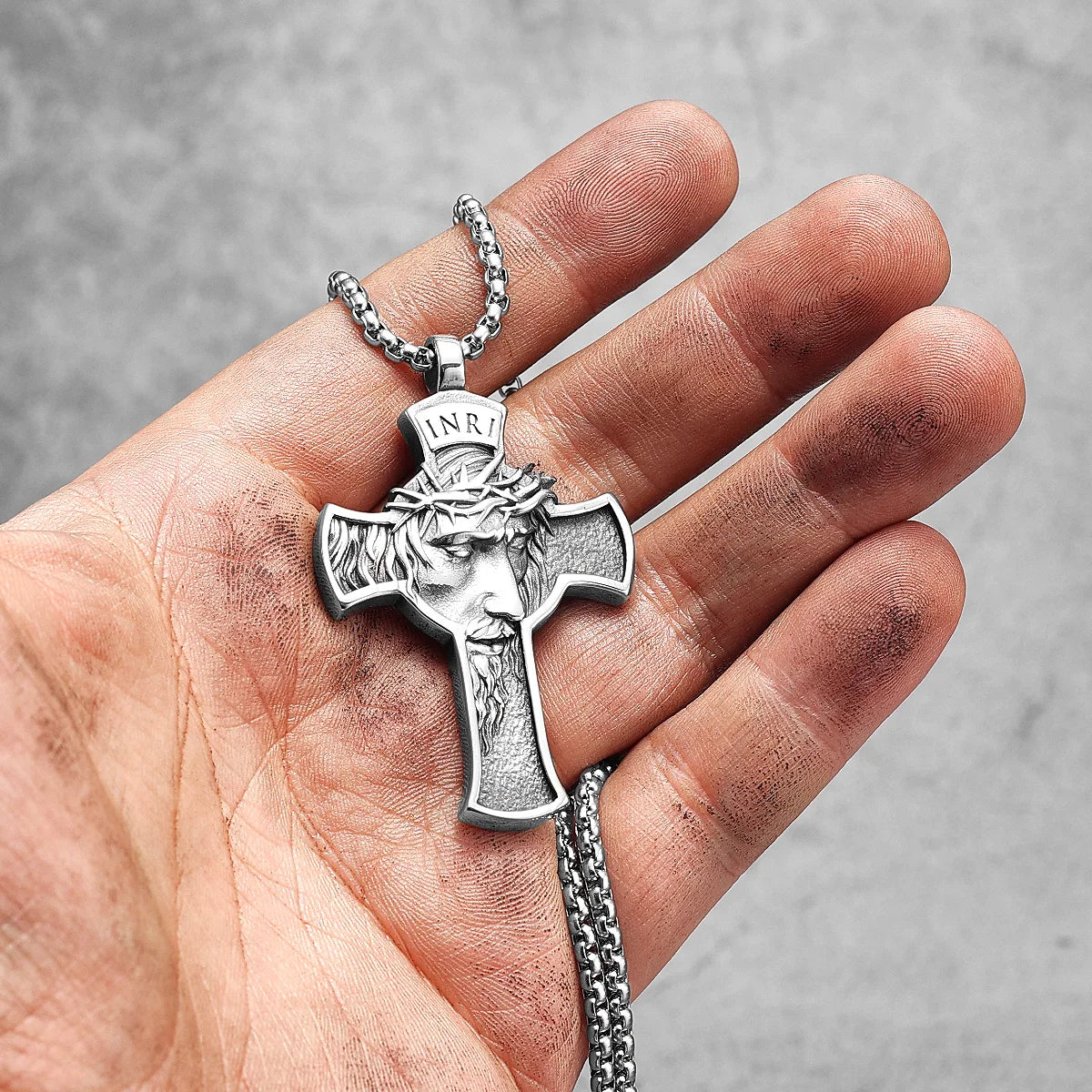 INRI Jesus Cross Religon Amulet Stainless Steel Men Women Necklaces Pendants Chain Punk Trendy Jewelry Creativity Gift Wholesale - Madeinsea©