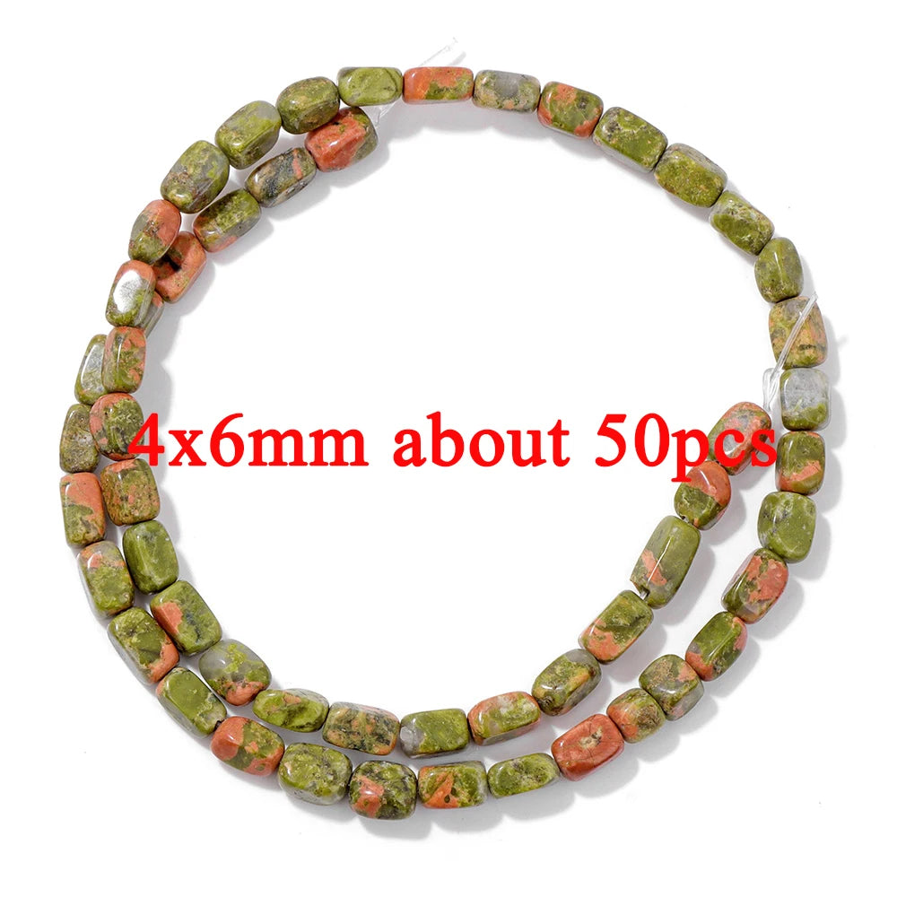 Wholesale Natural Unakite Stone Bead Green Jasper Loose Spacer Beads For Jewelry Making DIY Bracelet Necklace Accessories Supply