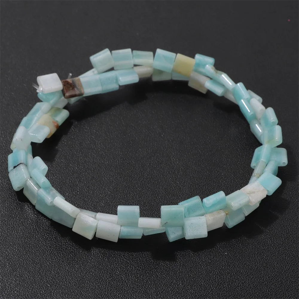 5MM Double Hole Square Bead Natural Tiger Eye Quartzs Imperial Jaspers DIY Beads For Jewelry Making Bracelet Necklace Handmade