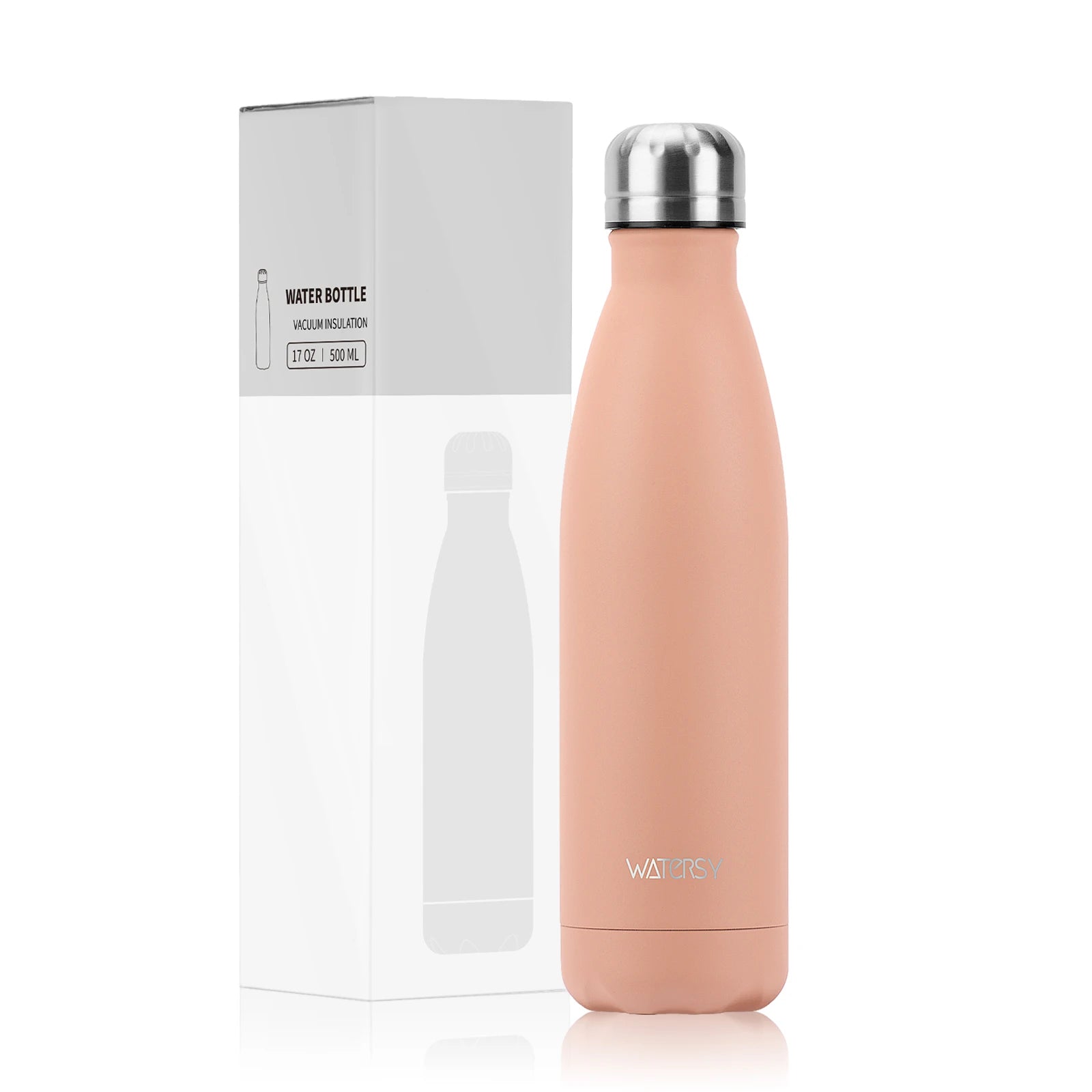 WATERSY 500ml Stainless Steel Vacuum Flask, Insulated Thermos Cup for Coffee & Water, Double Wall Thermal Bottle for Sports