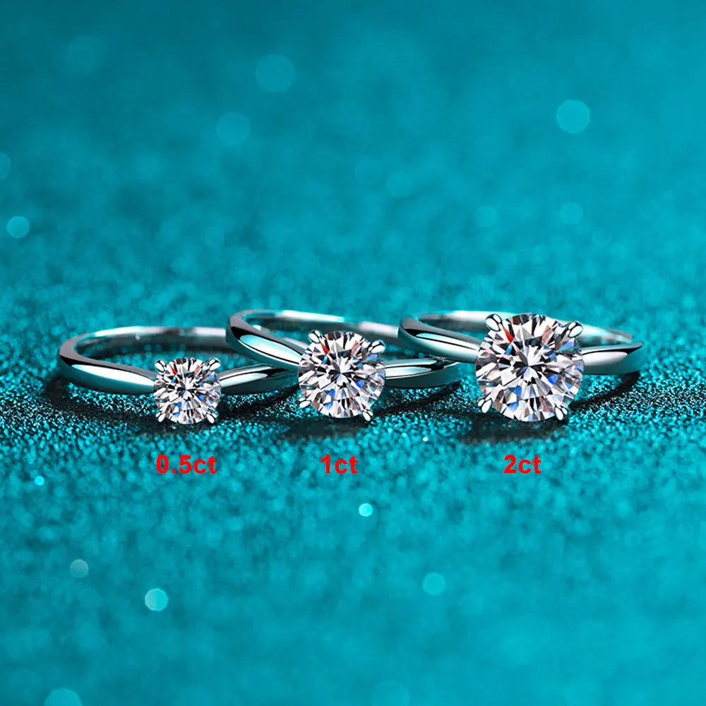 KNOBSPIN D VVS1 Moissanite Rings for Women Man 4 Prong Solitiare Engagement Wedding Diamond Ring with GRA Certified s925 Sliver