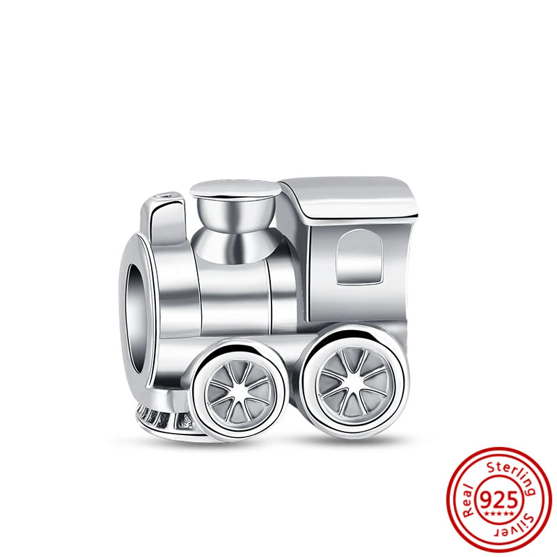 Authentic 100% 925 Sterling Silver Fit Original Pantaro Charms Bracelet Heart Round Style Simple Beads Women DIY Jewelry Making