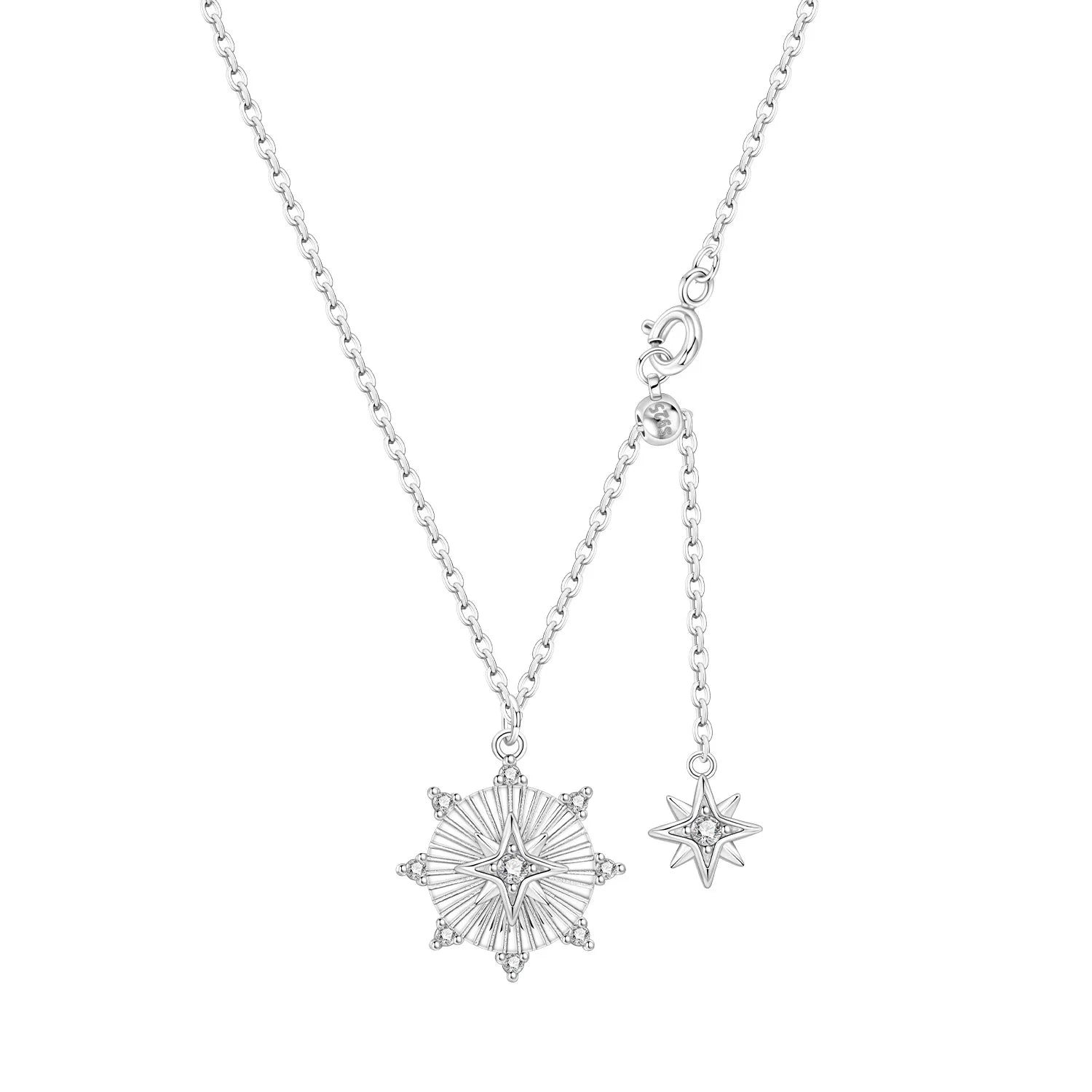 PANPOKI 925 Sterling Silver Personalized Design Star Necklace Pendant Necklace for Women Birthday Gifts Fashion Fine Jewelry