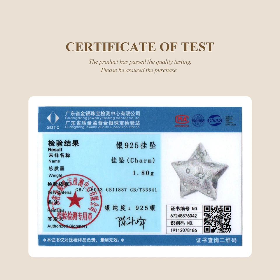 BAMOER Solid 925 Sterling Silver Star CZ Charm Bead fit Original Bracelet Jewelry DIY bamoer Classic Charm BSC1079