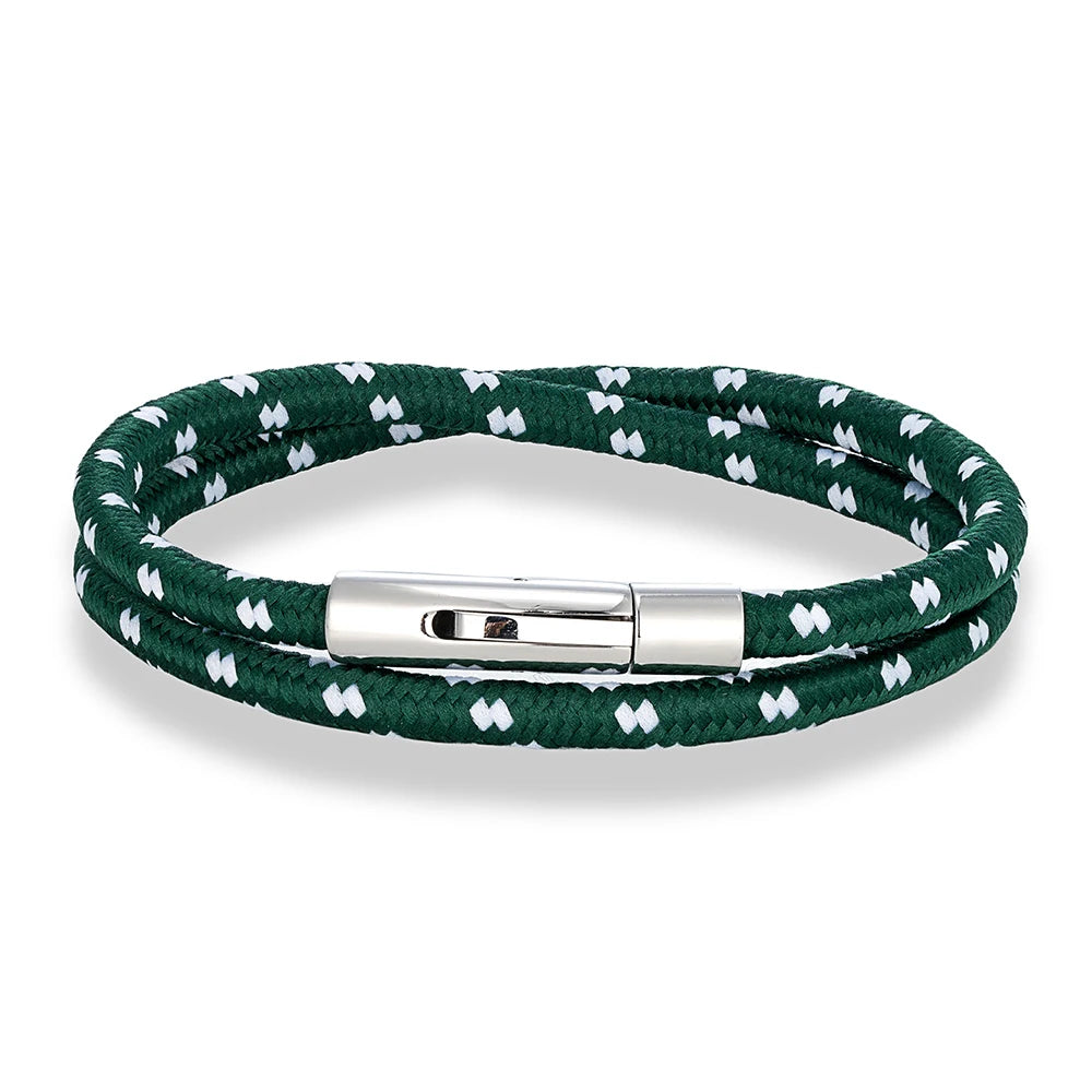 MKENDN Minimalist 5MM Nautical Rope Bracelet for Men Women Polished Stainless Steel Buckle Sailing Jewelry Homme Pulseras