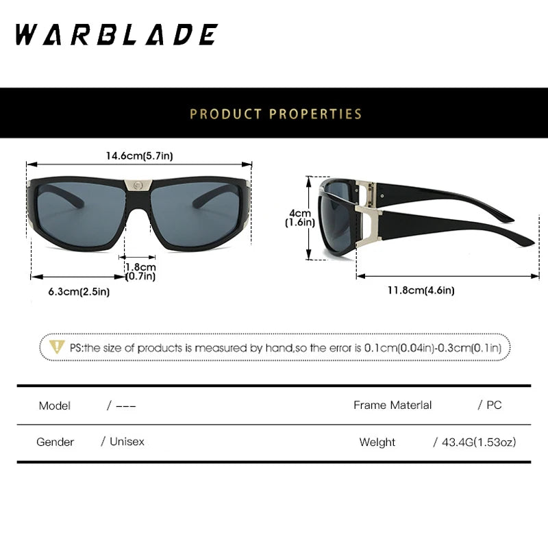 2025 New Men's Y2K Punk Rectangle Sunglasses Outdoor Cycling Sports Sun Glasses Women Vintage Shades Trendy Goggle Eyewear 2000S