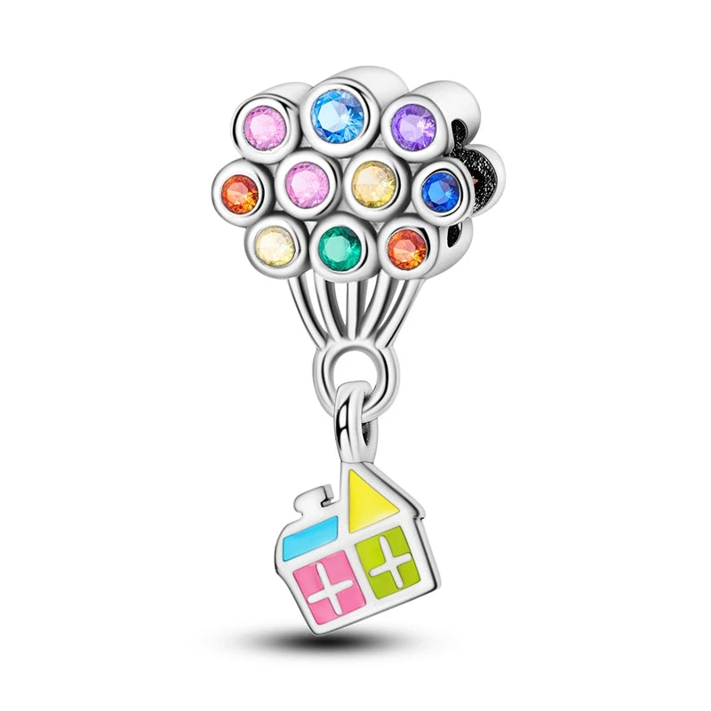 Romantic 925 Silver Couple Colourful Heart Shaped Hot Balloon Charms Beads Fit 3mm 925 Original Bracelets DIY Jewelry Gifts