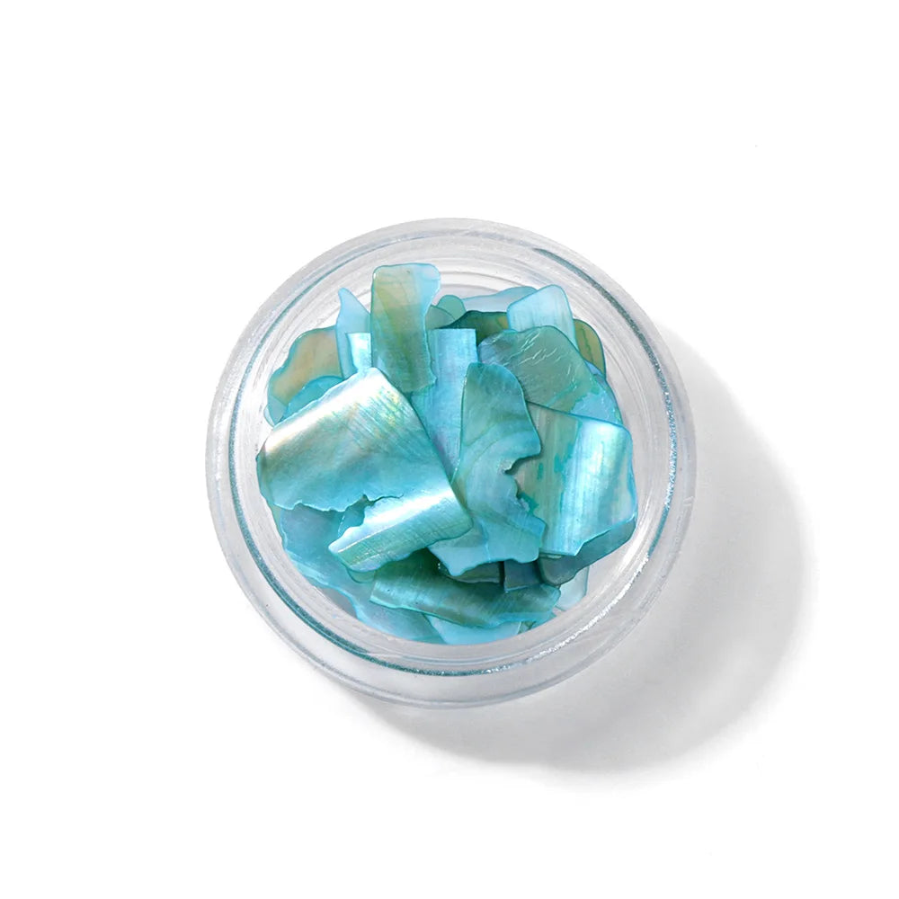 Unregelmäßige Abalone-Fragmente, Splitter, Kiesel, Muschelglitzerflocken für Nagelkunstdekoration, DIY-Charm-Maniküre-Accessoires