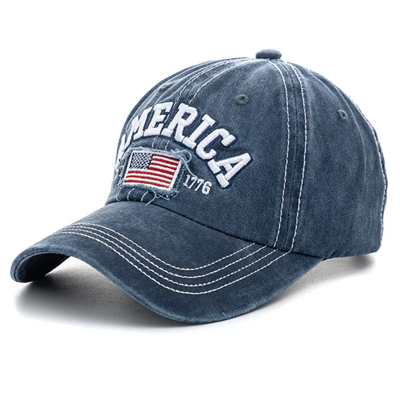 New Unisex Cap AMERICA Letter Embroidery Vintage Baseball Cap Men Women Casual Outdoor Streetwear Sports Hat