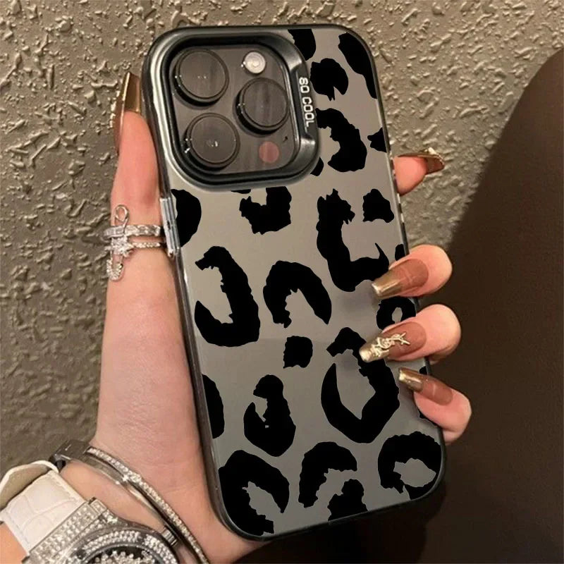 Leopard Print Electroplate Silver Phone Case for Xiaomi 14T Pro Cases Mi 13 12 11 Lite 14 13T 12T Poco M6 X5 X6 F5 F6 Pro Cover - Madeinsea©