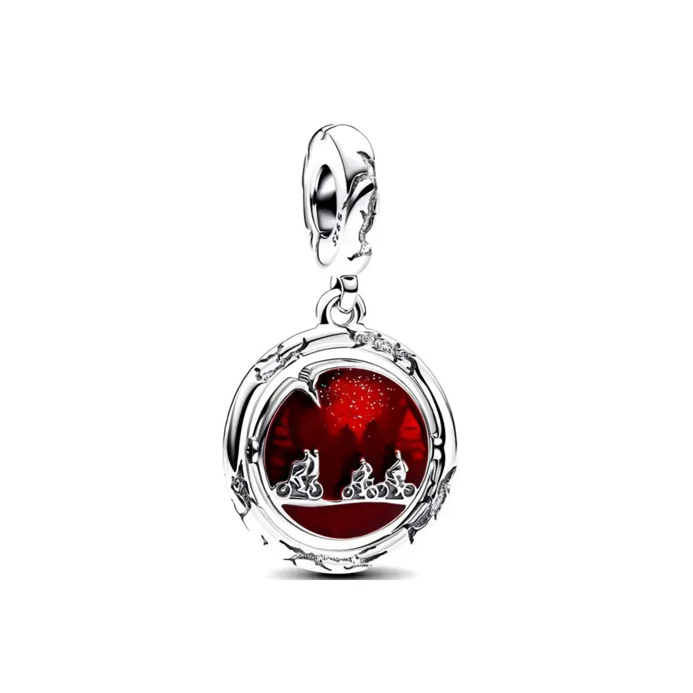 New 925 Silver Red Color Charm Strawberry Bee perfume Dream Catcher Apple Bead Fit Original Bracelet Jewellery Gift red heart