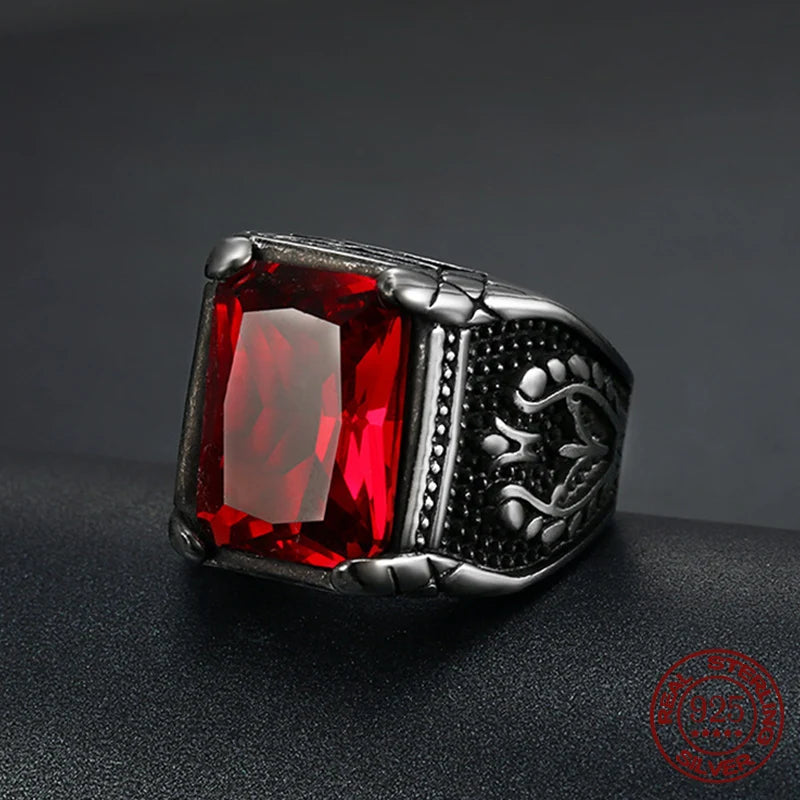 2024 Punk S925 Sterling Silver Rings For Men