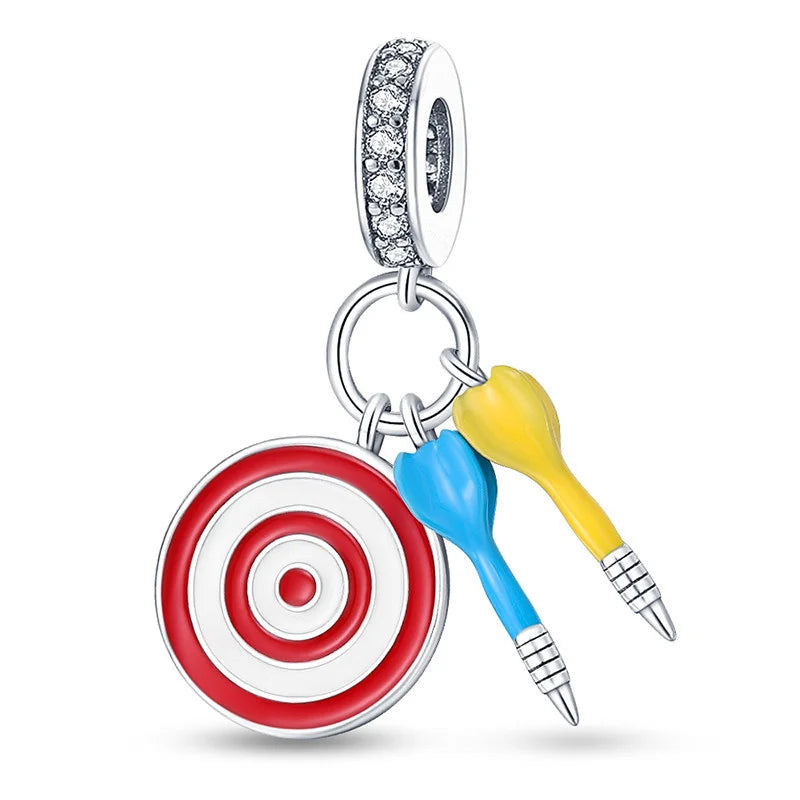 1 breloque argentée compatible avec les bracelets et colliers originaux de 3 mm : pendentif cœur, trèfle et œil protecteur, création de bijoux pour femme.