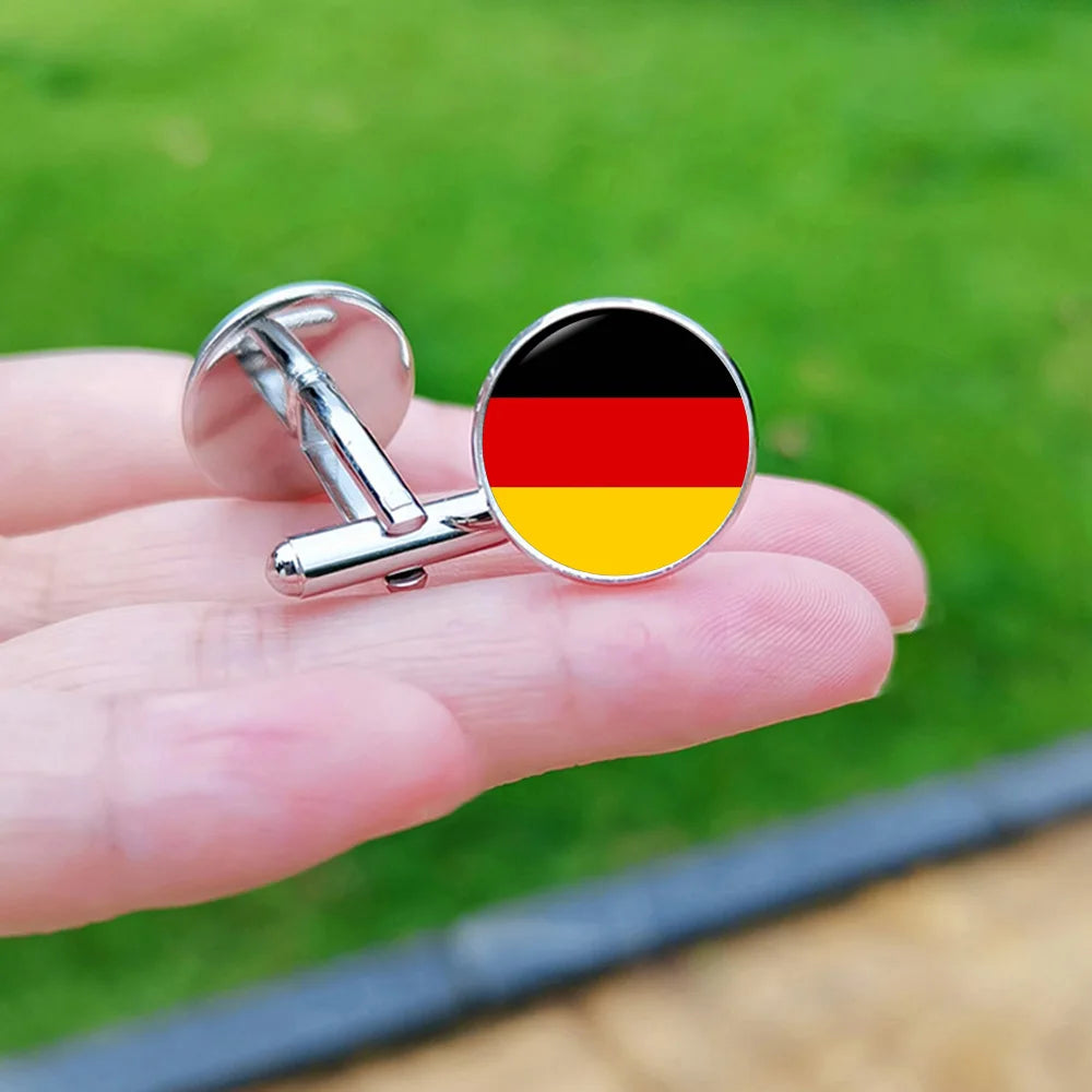 2024 France Flag Cufflinks Spain Chile Russia Netherlands Serbia USA Czech Republic Portugal Norway Switzerland Cuff Links Gift