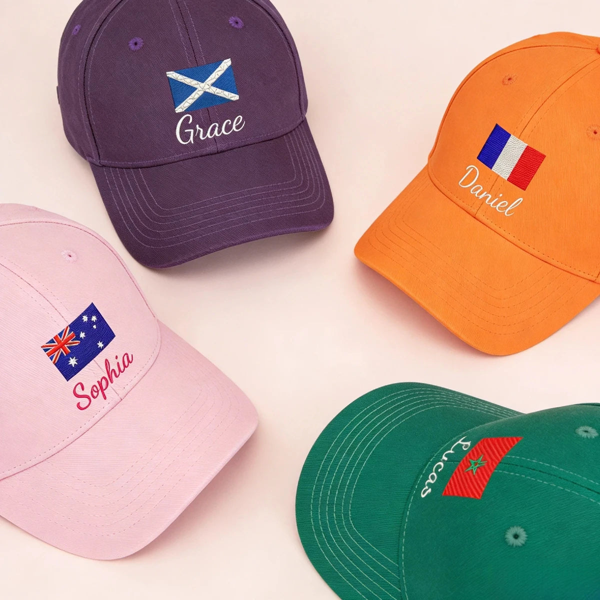 Custom Made Hat Embroidered Flag Baseball Cap Personalized Text Name Baseball Hat for 2026 FIFA World Cup