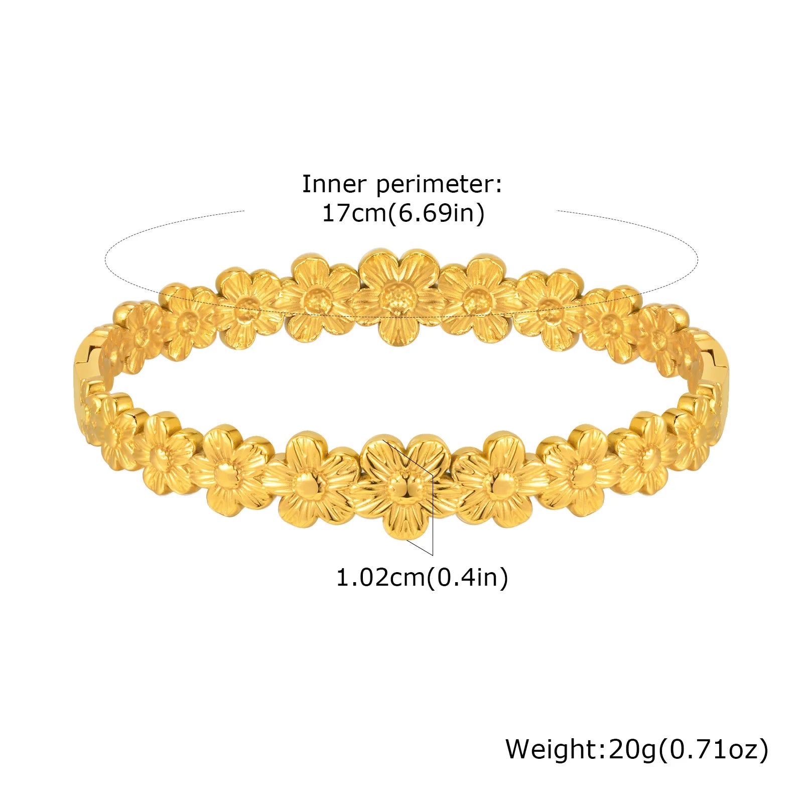 Vnox Romantic Zircon Cuff Bracelet For Women Geometric Fashion Lady Jewelry Stainless Steel Bangles Party Gold Color Never Fade - Madeinsea©