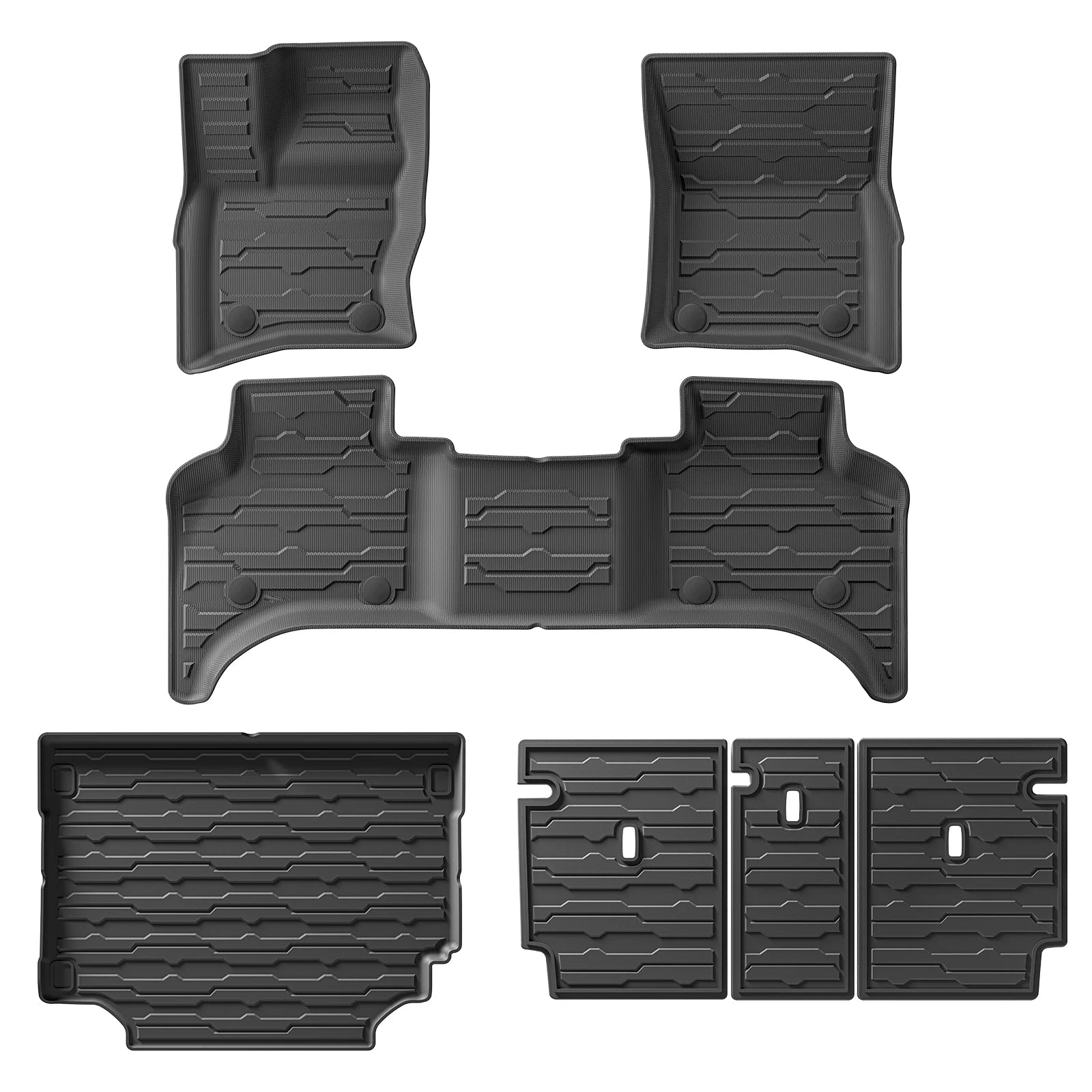 for Land Rover Defende 110 2020-2024 Car Floor Mats Cargo Liner Trunk/Backrest Mat TPE 3D All-Weather Accessiories Black