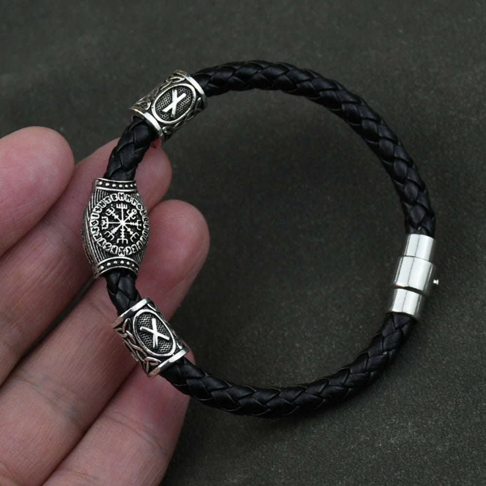 Norse Runes Bracelet Vikingo 3pcs /11pcs/13Pcs/15pcs Runes Beads Vegvisir Compass Amulet Viking Bracelet Slavic Accessorier