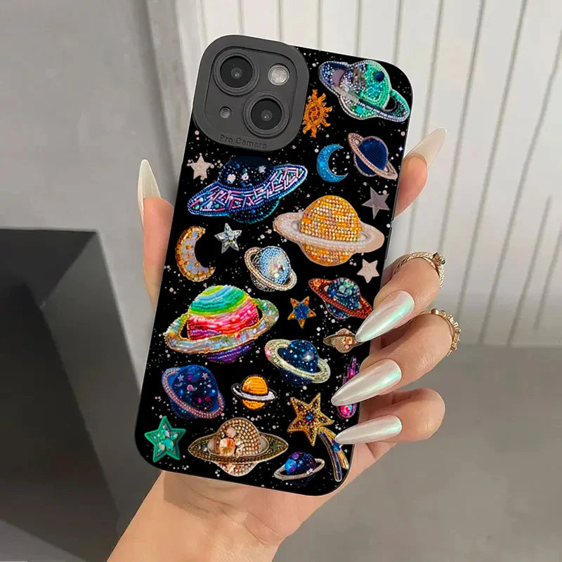Colorful Braided Planet Hand-Painted Case for Xiaomi Mi 11 Lite 5G 14 13T 13 12T 12 Poco F6 F5 X6 X5 X3 M6 Pro Shockproof Cover