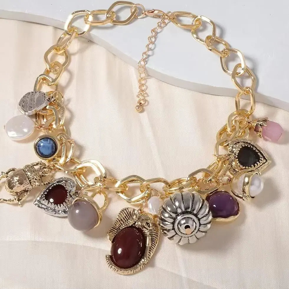 Zvoijio New Personalized Retro Fashion Multiple Pendant Necklace