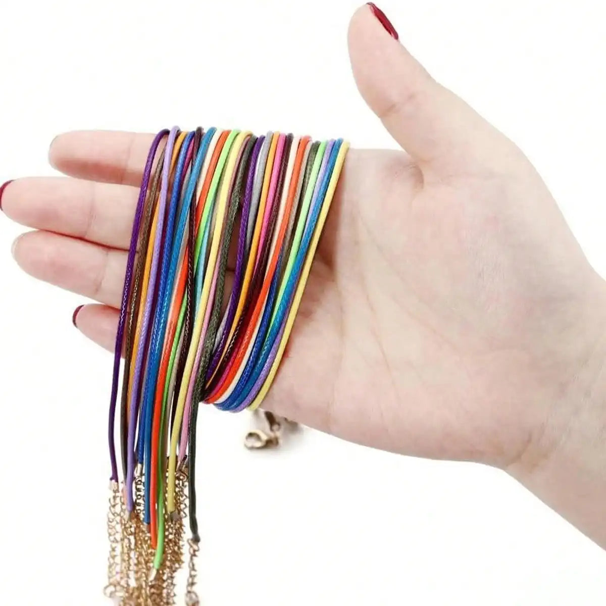 50 Pieces of Color Leather Rope Wax Rope Necklace Pendant Suitable for DIY Handmade Lobster Buckle Rope Jewelry Chain Accessorie