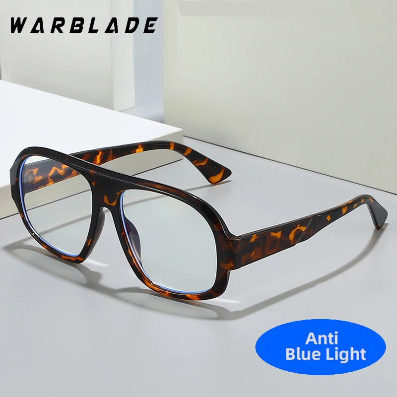 Oversized Pilot Anti Blue Light Glasses Vintage Brand Designer Optical Transparent Women's Eyeglasses Large Blue Light Glasses