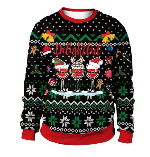 Clothing Wholesale Unisex Men Women 2026 Ugly Christmas Sweater Santa Elf Christmas Funny Fake Hair Sweater Autumn Winter Tops