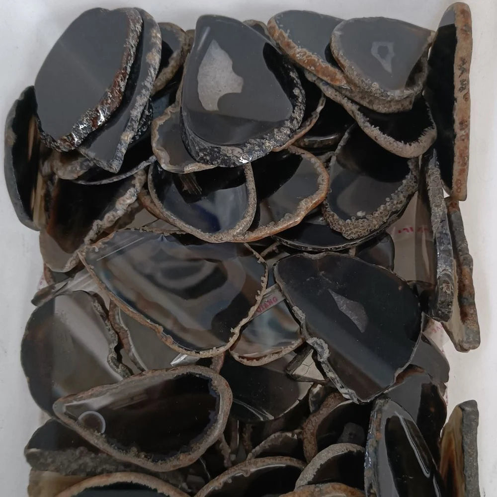 1PC Natural Agates Geode Slice NO Hole Onyx Reiki Healing Quartz Stone For Home Decoration Wedding Name Cards DIY Gifts 50-80mm