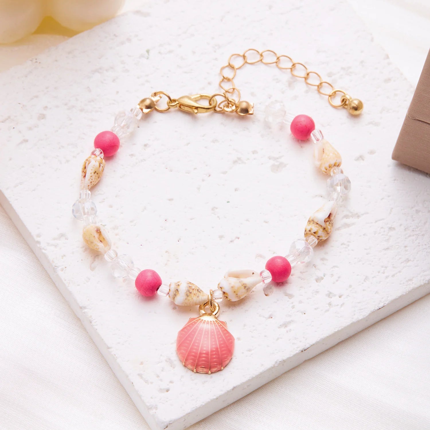 Bohemian Beach Sea Shell Conch Starfish Bracelet For Women Girl Fashion Adjustable Beaded Bangles Summer Party Jewelry Gifts
