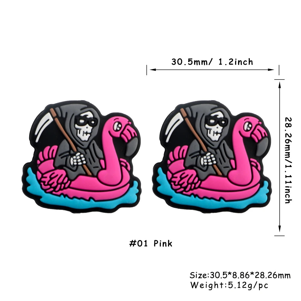 Sunrony 5Pcs New Cartoon Figure Focal Silicone Beads DIY Necklace Bracelet Keychain Handwork Accessories For Jewelry Making