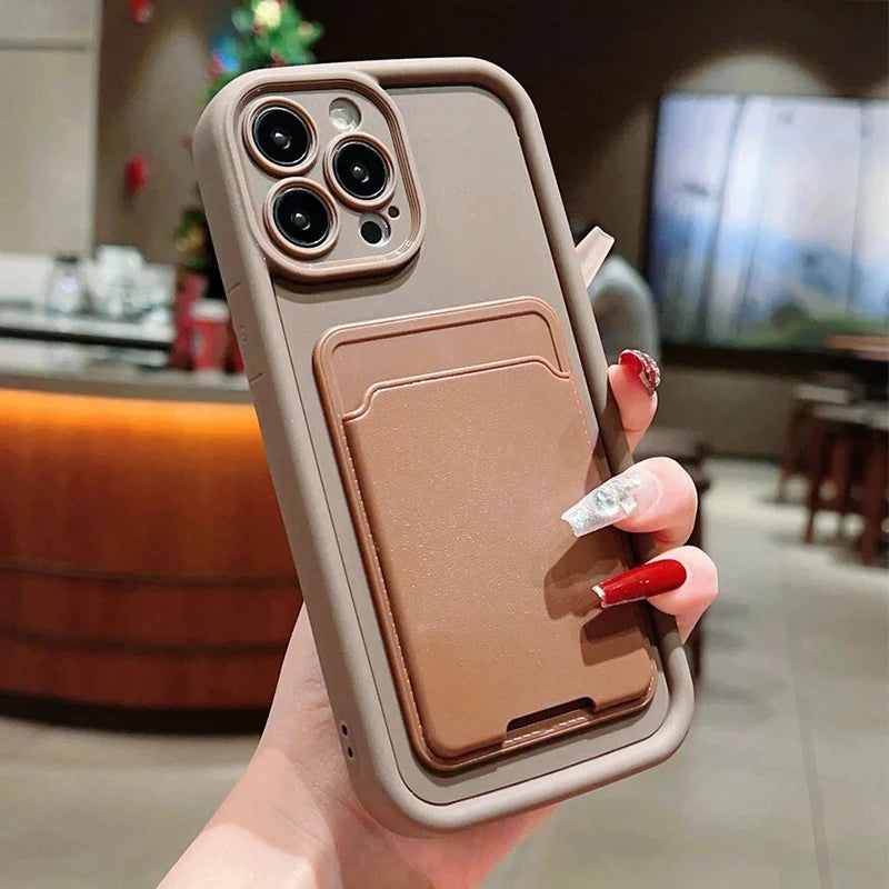 Card Slot Bag Holder Phone Case for Xiaomi 14T 13T 12T Pro Case 14 13 12 11Lite 5G Poco X6 X5 X3 F5 F6 M6 Pro 4G Silicone Cover