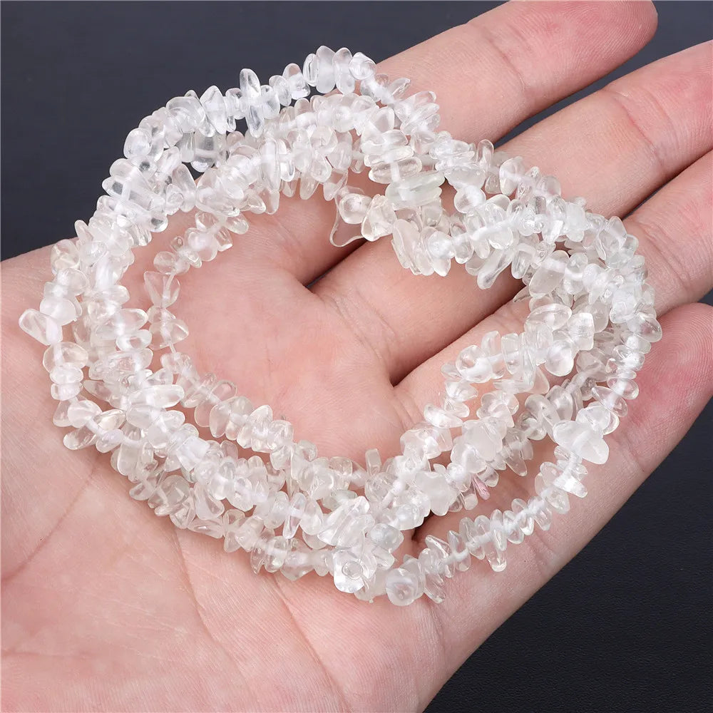 New Natural Stone Bead Clear Quartz Crystal Smooth Matte Faceted Spacer Beads DIY Handmade Bracelet Earrings For Jewelry Making