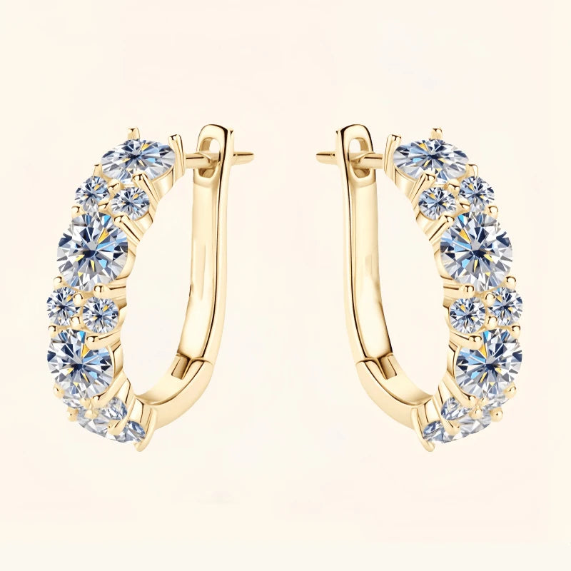 925 Sterling Silver Moissanite Earrings - Simple, Elegant, Classic, Versatile, High-Quality, Suitable for Both Men and Women