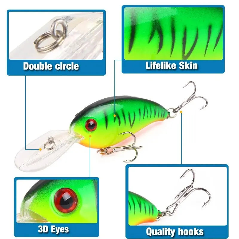 Crank Fishing Lure Bait Wobbler 13.6g 10cm Minnow Isca Artificial 3D Eyes Lures Crankbait For Bass Pike Carp Pesca Tackle