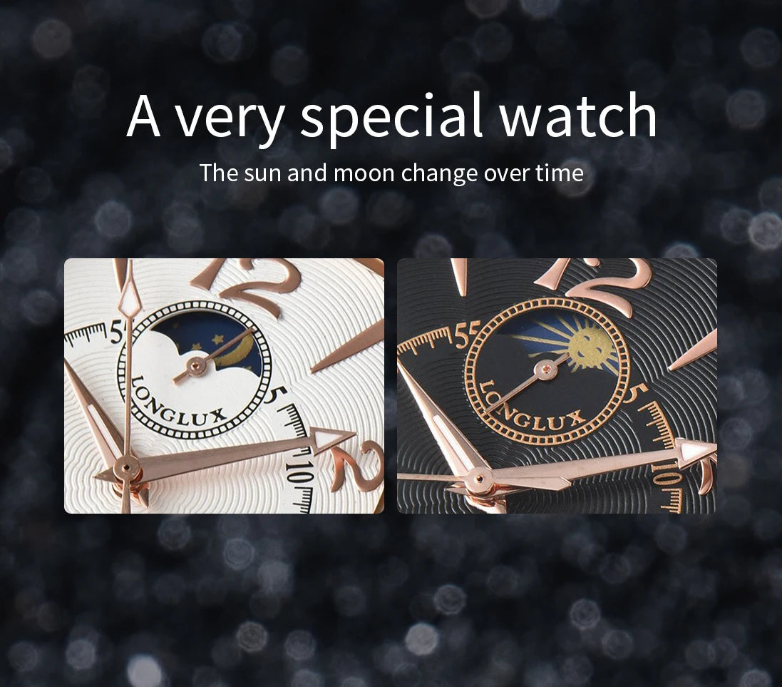 Men automatic mechanical watch moon tourbillon luxury watches leather waterproof skeleton wholesale gift watch