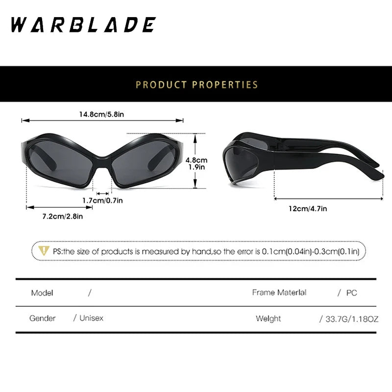 2025 New Men's Y2K Punk Sunglasses Outdoor Cycling Sports Sun Glasses Women Vintage Shades Trendy Goggle Eyewear 2000S Aesthetic