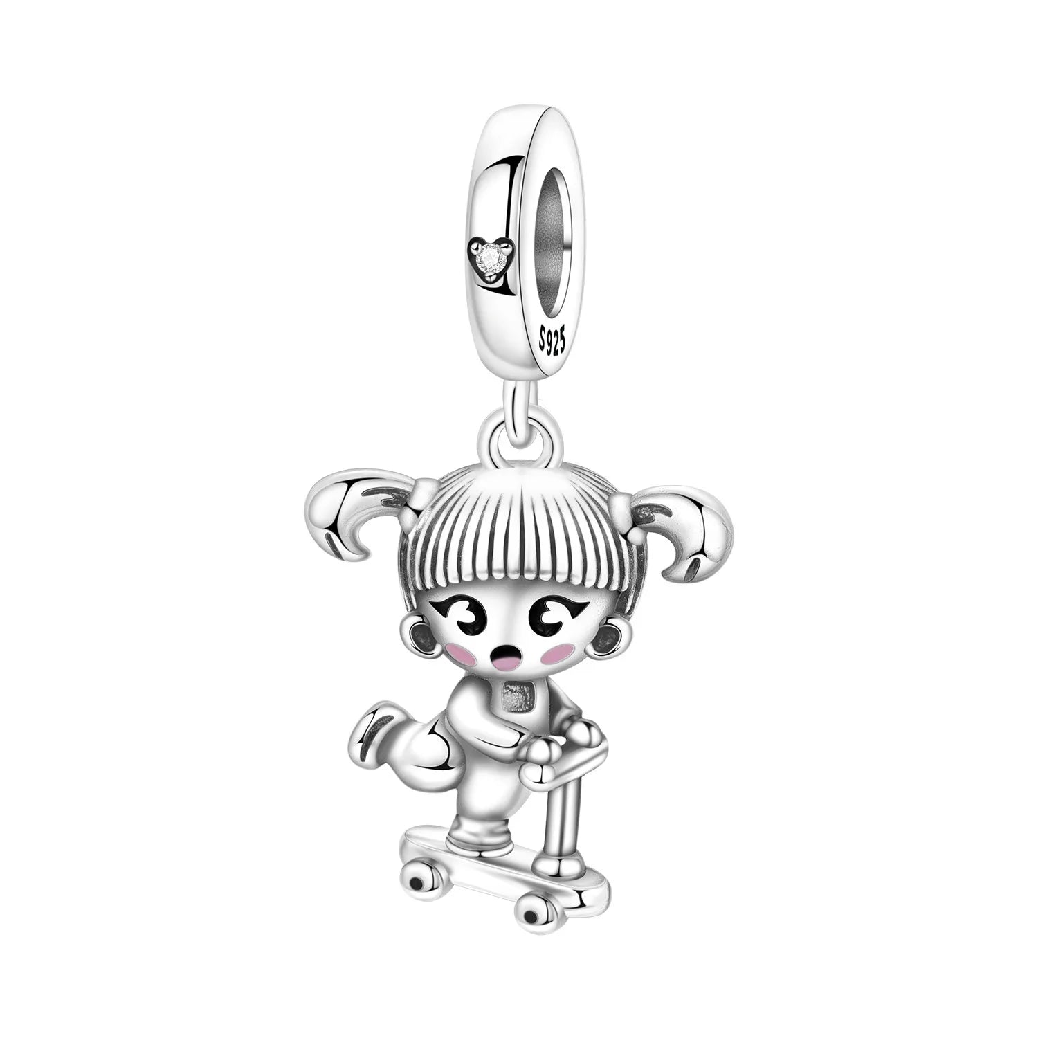 PANPOKI 925 Sterling Silver Boy And Cute Bear Pendant Charms Beads Fit Bracelets DIY Party Trendy Gifts Jewelry Accessory