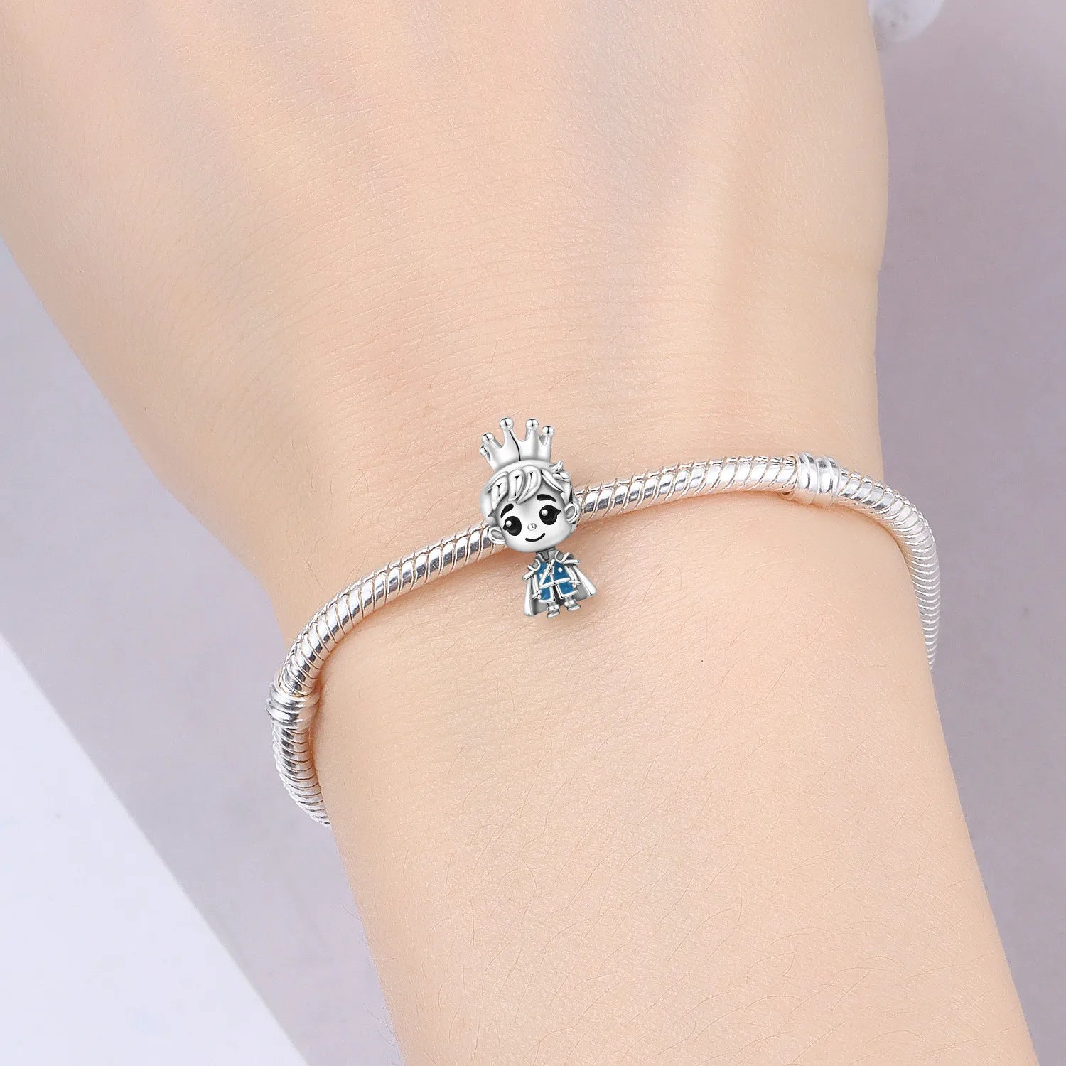 PANPOKI 925 Sterling Silver Prince Cartoon Character Beads Original Pendants Bracelet Charm Jewelry Party DIY Trendy Gifts