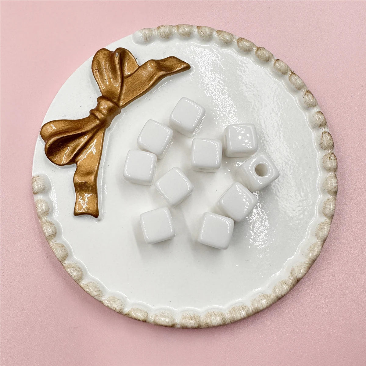 10pcs 10mm Square Shape Beads For Jewelry Making Spacer Candy color Acrylic Beaded Jewelry Materials