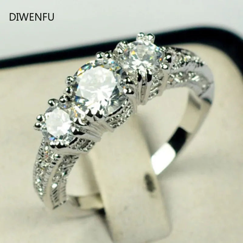 2021 Luxury Diamond S925 Sterling Silver Rings for Women Vintage Wedding Rings for Couples Fine Fashion Fine Jewelry