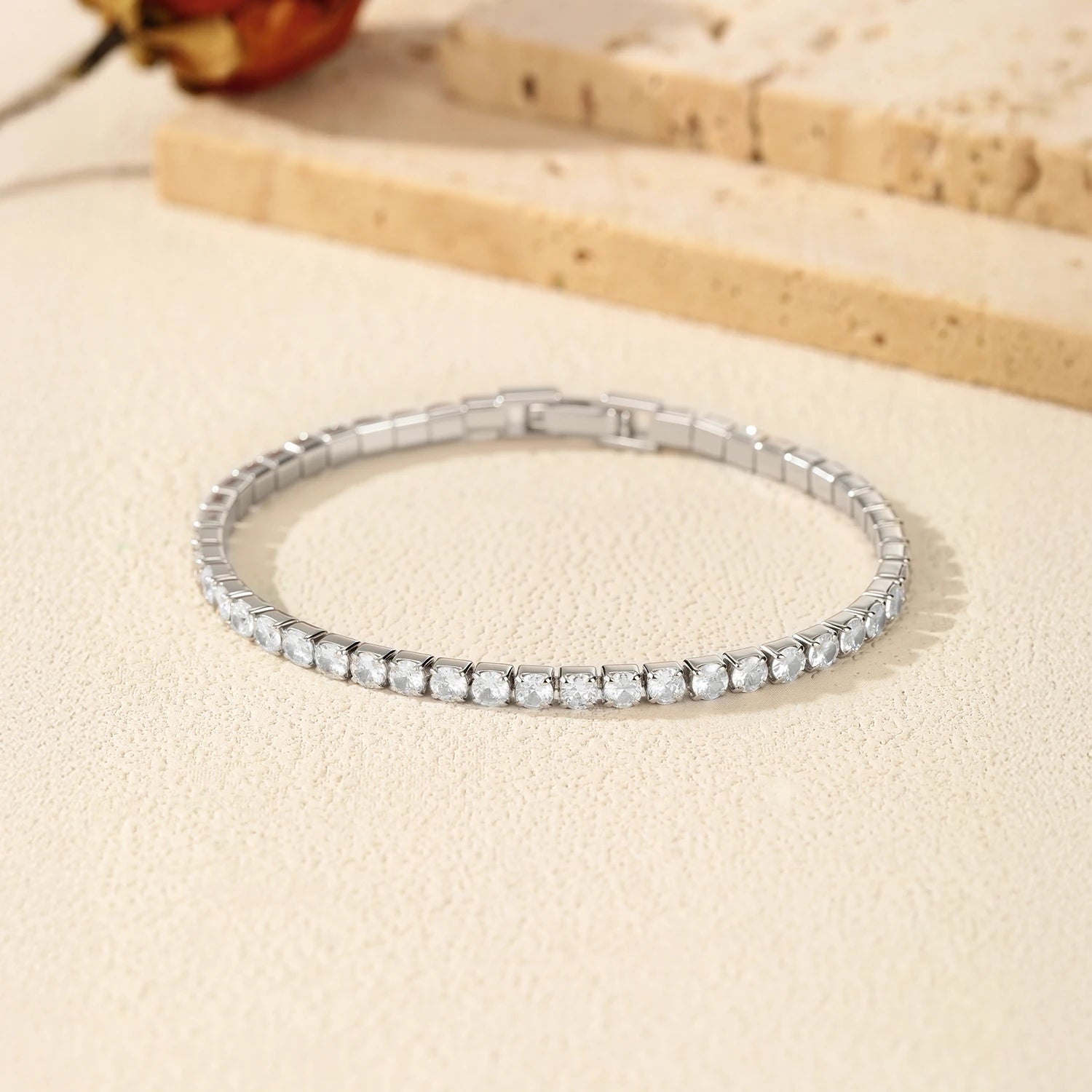 MODIAN 3MM 4MM 5MM Fashion Bracelets 925 Sterling Silver Luxury Round Clear CZ Thin Tennis Bracelet For Women Fine Jewelry Gifts