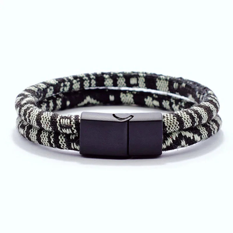 Noter Bohemian Rope Man Bracelet  6mm Double Layer Macrame Braclet Beach Bijoux Homme Turkey Survival Braslet Pulseira Masculina