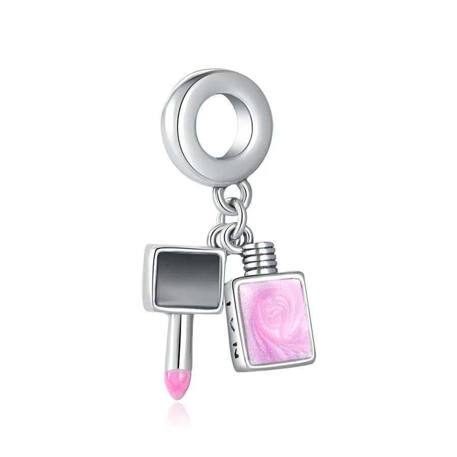New Original 925 Silver Plated Accessories Fashion Charm Perfume High Heels Bead Fit Pendant Bracelet For Women DIY Jewelry Gift