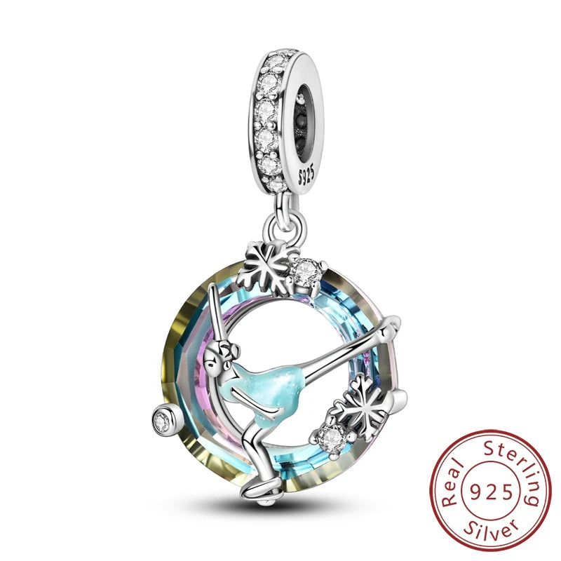 Original Charms Pendant Real S925 Sterling Silver Travel Luggage Airplane Charms Beads for Women Fine Jewelry Gift Making